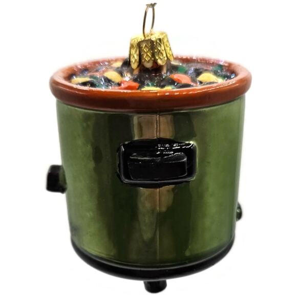 Crock Pot Slow Cooker Kitchen Ornament Cody Foster Glass Christmas Decoration - Picture 3 of 8